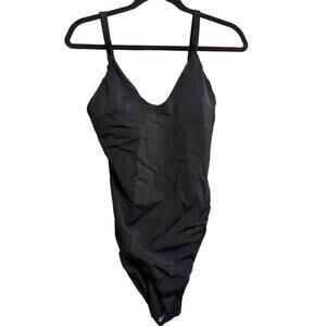 NWT Mindy X Andie Marco Black V-Neck Adjustable Straps One Piece Swimsuit MT